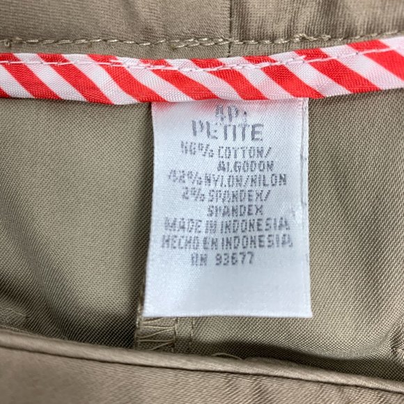 Worthington 4P Petite Shorts Modern Fit Bermuda Tan Brown 4 - Picture 3 of 5